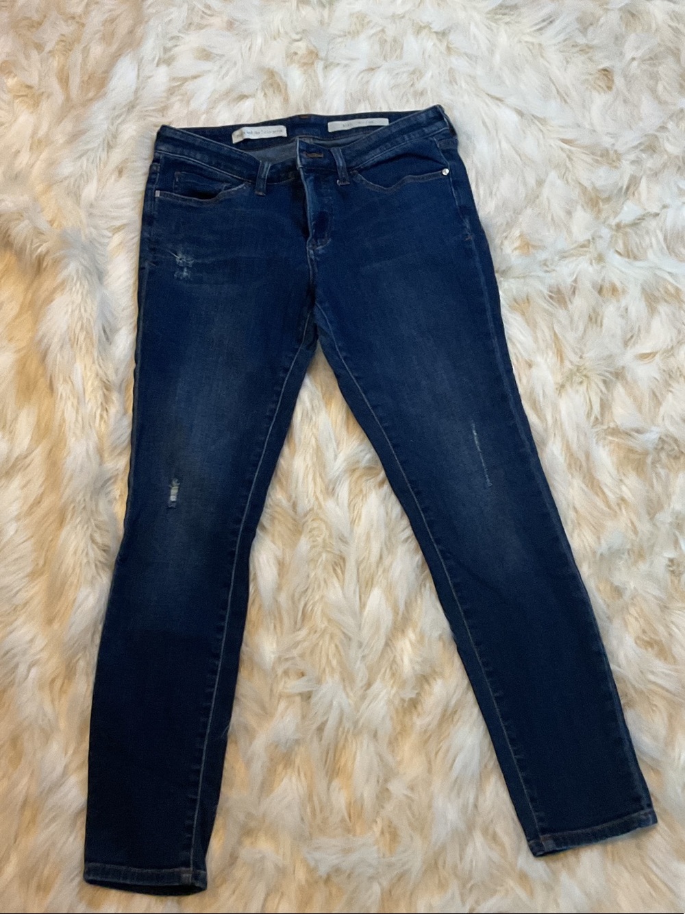 Pilcro and the Letterpress Navy Skinny Jeans